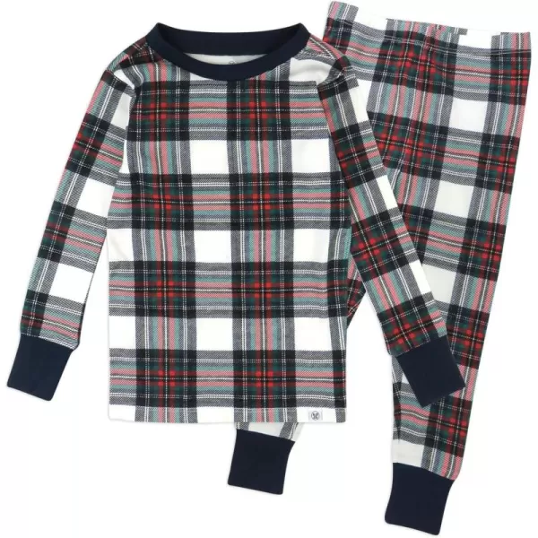 imageHonestBaby Baby Holiday 2Piece Pajamas Sleepwear PJs 100 Organic Cotton for Infant Baby and Toddler Boys ampamp Girls UnisexRed Tartan