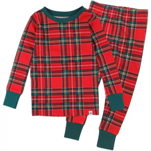 imageHonestBaby Baby Holiday 2Piece Pajamas Sleepwear PJs 100 Organic Cotton for Infant Baby and Toddler Boys ampamp Girls UnisexRoyal Stewart Plaid