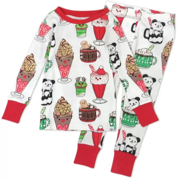 imageHonestBaby Baby Holiday 2Piece Pajamas Sleepwear PJs 100 Organic Cotton for Infant Baby and Toddler Boys ampamp Girls UnisexSnow Shakes