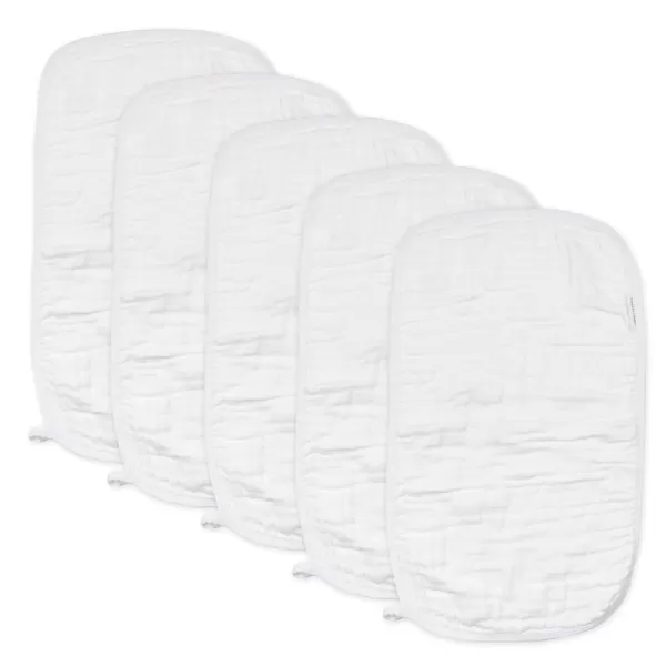 imageHonestBaby Baby Organic Cotton Multilayer Burp Cloths Multipack Bright White One Size5pack Bright White