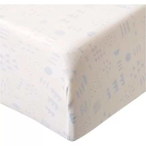 imageHonestBaby Fitted Crib Sheets Fits Standard Mattress Bassinet Mini Prints 100 Organic Cotton Baby Boys Girls and Unisex LEGACY Dots ampamp Dashes One SizePattern Play WhiteLight Blue