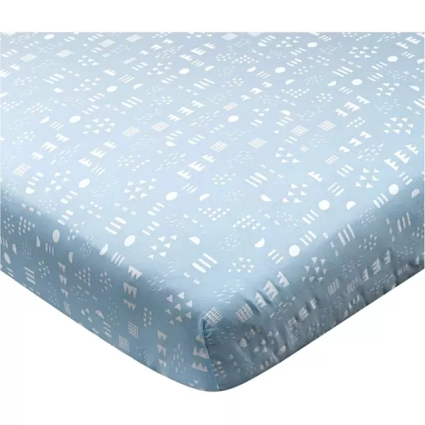 imageHonestBaby Fitted Crib Sheets Fits Standard Mattress Bassinet Mini Prints 100 Organic Cotton Baby Boys Girls and Unisex LEGACY Dots ampamp Dashes One SizePattern Play Light Blue