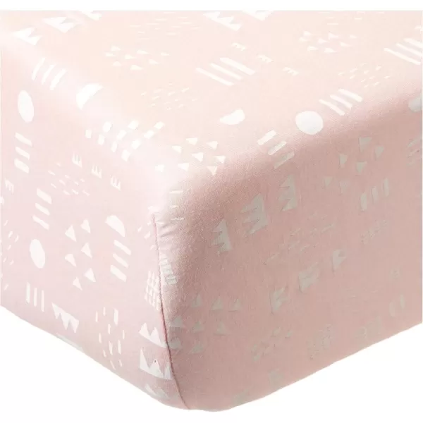 imageHonestBaby Fitted Crib Sheets Fits Standard Mattress Bassinet Mini Prints 100 Organic Cotton Baby Boys Girls and Unisex LEGACY Dots ampamp Dashes One SizePattern Play Pink