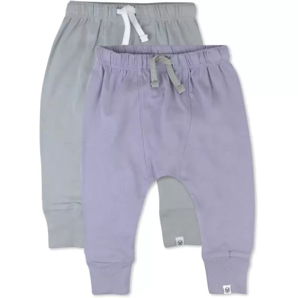 imageHonestBaby Multipack Honest Pants Joggers Pull on 100 Organic Cotton for Infant Baby and Toddler Boys Girls Unisex2pack Dusty Purple Wisteria