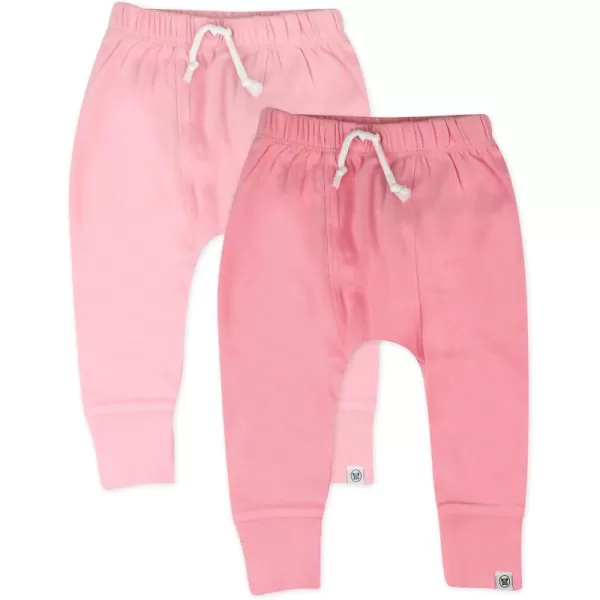 imageHonestBaby Multipack Honest Pants Joggers Pull on 100 Organic Cotton for Infant Baby and Toddler Boys Girls Unisex2pack Strawberry Cream