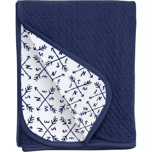 imageHonestBaby unisex baby Organic Cotton Matelasse Reversible Receiving Wearable Blanket Pattern Play WhitePink One Size USCompassNavy