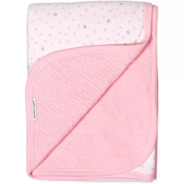 imageHonestBaby unisex baby Organic Cotton Matelasse Reversible Receiving Wearable Blanket Pattern Play WhitePink One Size USLove Dot