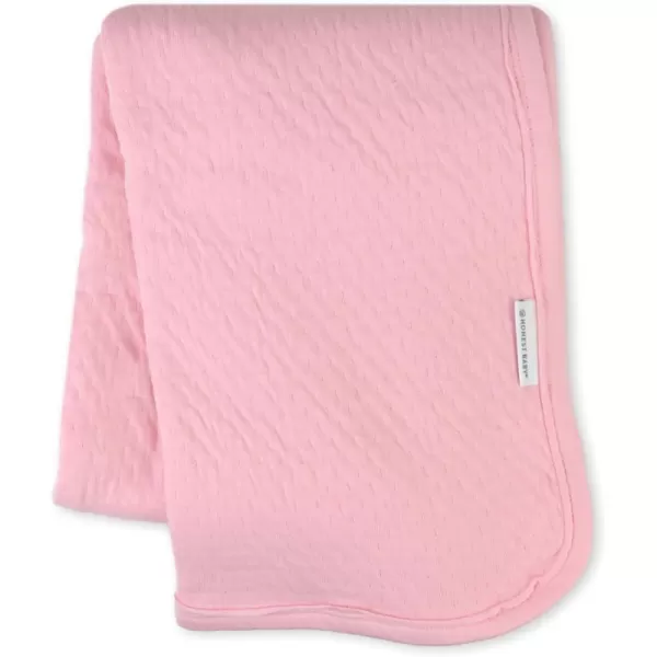 imageHonestBaby unisex baby Organic Cotton Matelasse Reversible Receiving Wearable Blanket Pattern Play WhitePink One Size USPink