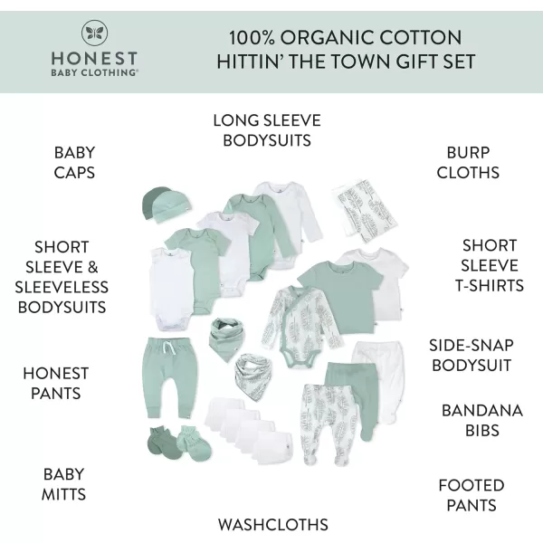 imageHonestBaby Baby 100 Organic Cotton Gift Sets MultipackJumbo Leaf Sage