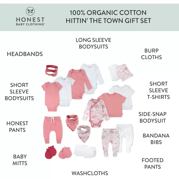 imageHonestBaby Baby 100 Organic Cotton Gift Sets MultipackSketchy Floral Pink