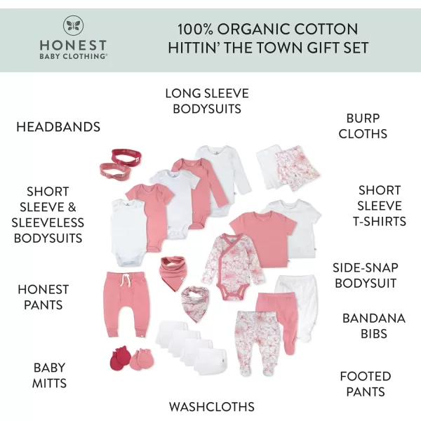 imageHonestBaby Baby 100 Organic Cotton Gift Sets MultipackSketchy Floral Pink