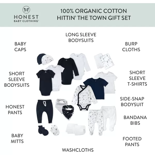 imageHonestBaby Baby 100 Organic Cotton Gift Sets MultipackTwinkle Star Navy