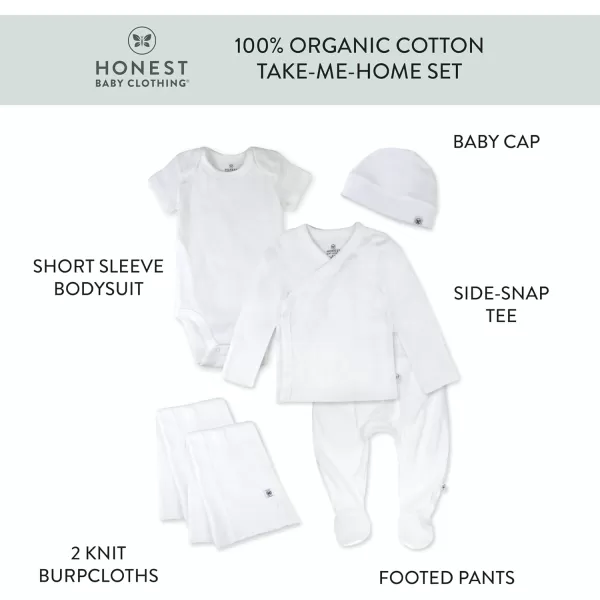 imageHonestBaby Multipack Gift Bundle Sets Mix Match Outfits 100 Organic Cotton for Newborn Infant Baby Boys Girls UnisexHonestly Pure White