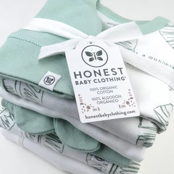imageHonestBaby Multipack Gift Bundle Sets Mix Match Outfits 100 Organic Cotton for Newborn Infant Baby Boys Girls UnisexJumbo Leaf Sage
