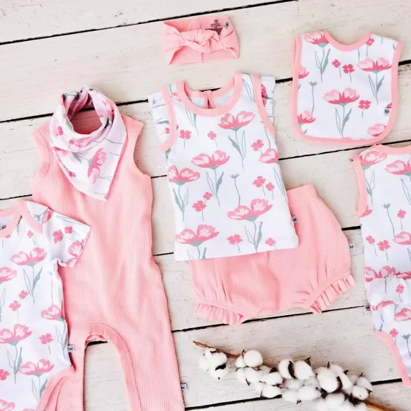 imageHonestBaby Multipack Gift Bundle Sets Mix Match Outfits 100 Organic Cotton for Newborn Infant Baby Boys Girls UnisexStrawberry Pink Floral