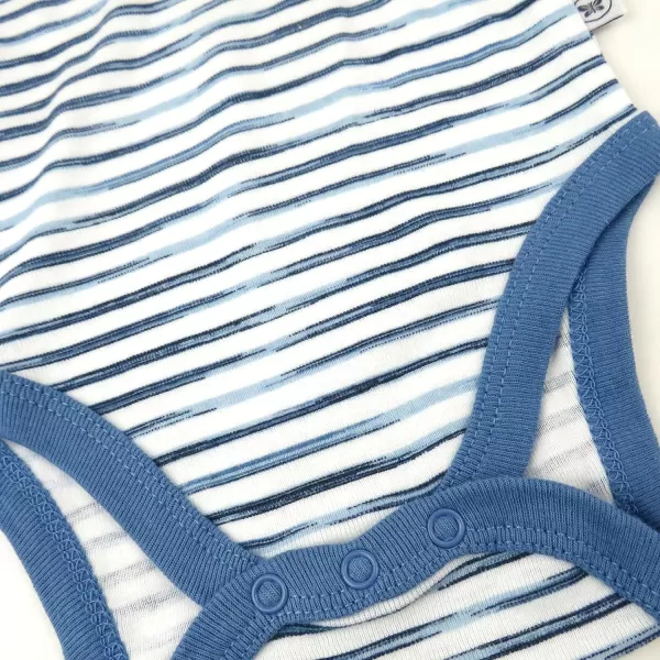 imageHonestBaby Multipack Gift Bundle Sets Mix Match Outfits 100 Organic Cotton for Newborn Infant Baby Boys Girls UnisexWhite Indigo Stripe