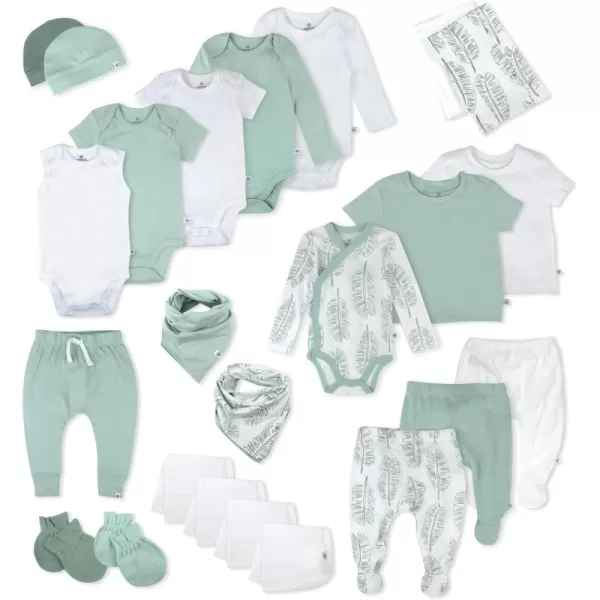 imageHonestBaby Baby 100 Organic Cotton Gift Sets MultipackJumbo Leaf Sage