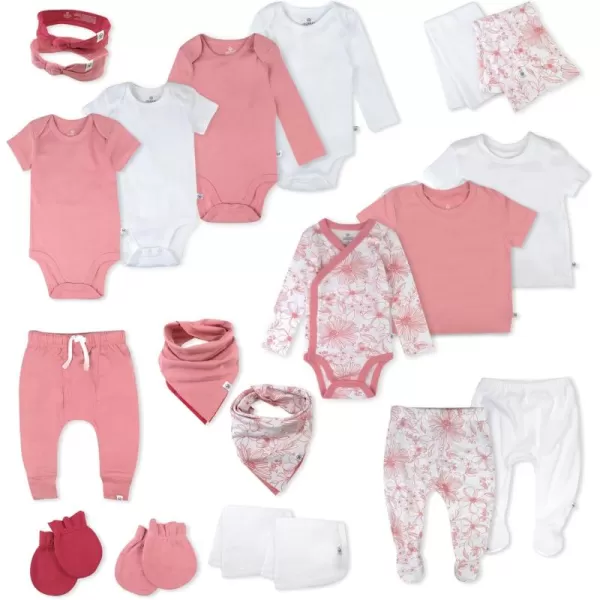 imageHonestBaby Baby 100 Organic Cotton Gift Sets MultipackSketchy Floral Pink