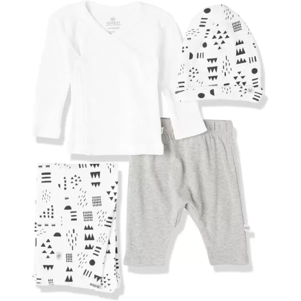 imageHonestBaby Baby 4Piece Take Me Home Newborn 100 Organic Cotton Layette Gift SetPattern Play