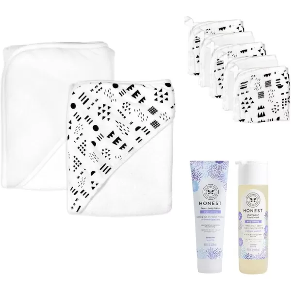 imageHonestBaby Baby 9Piece Bubbles and Cuddles 100 Organic Cotton Gift Set Bath and LotionPattern Play