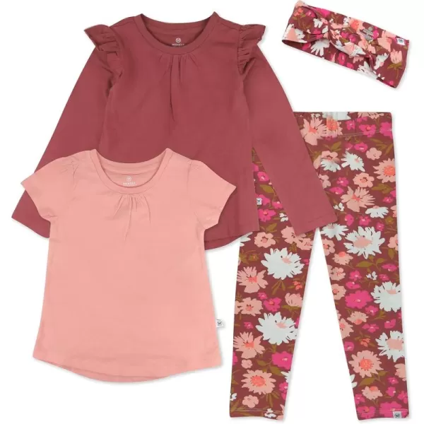 imageHonestBaby Fashion Outfit Sets Tops and Bottoms 100 Organic Cotton for Baby Toddler Girls LEGACY Tiger Time 4TFall Vibes