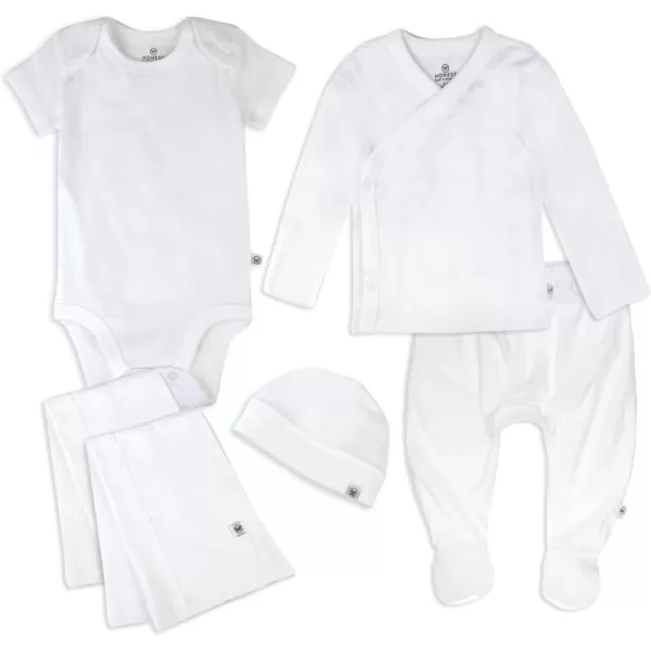 imageHonestBaby Multipack Gift Bundle Sets Mix Match Outfits 100 Organic Cotton for Newborn Infant Baby Boys Girls UnisexHonestly Pure White