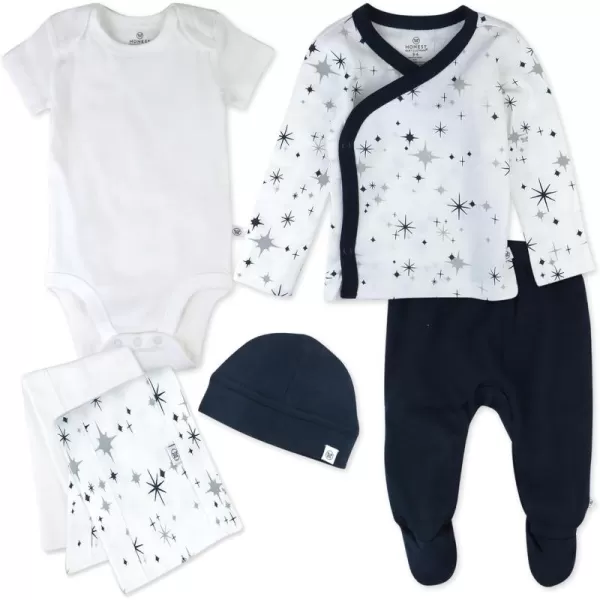 imageHonestBaby Multipack Gift Bundle Sets Mix Match Outfits 100 Organic Cotton for Newborn Infant Baby Boys Girls UnisexJumbo Twinkle Navy