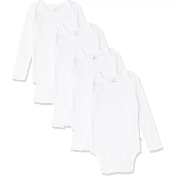 imageHonestBaby Baby Long Sleeve OnePiece Organic Cotton Bodysuits Multipack Legacy4pack Bright White