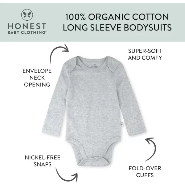 imageHonestBaby Baby 3Pack Long Sleeve Bodysuits Onepiece Organic Cotton for Infants3pack Dark Navy