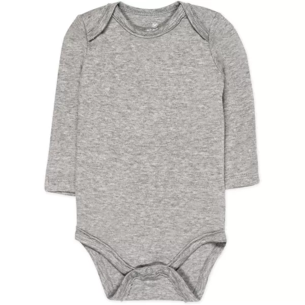 imageHonestBaby Baby 3Pack Long Sleeve Bodysuits Onepiece Organic Cotton for Infants3pack Gray Ombre
