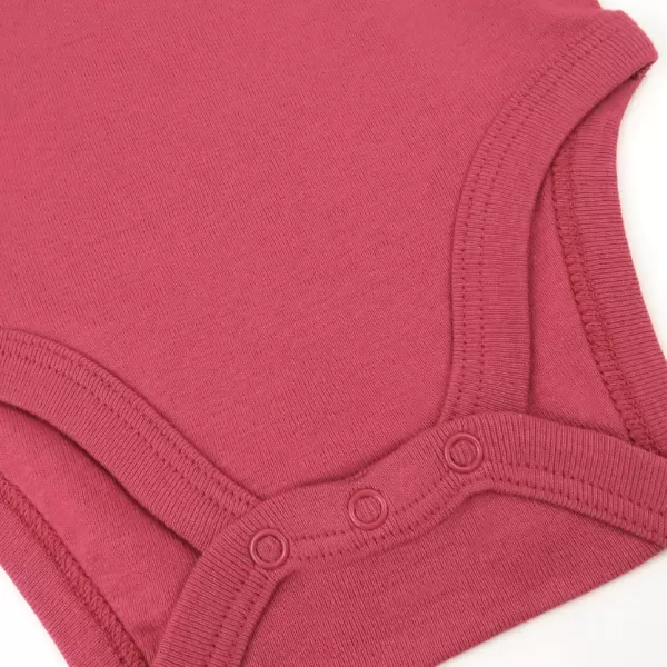 imageHonestBaby Baby 3Pack Long Sleeve Bodysuits Onepiece Organic Cotton for Infants3pack Ombre Pink Rose