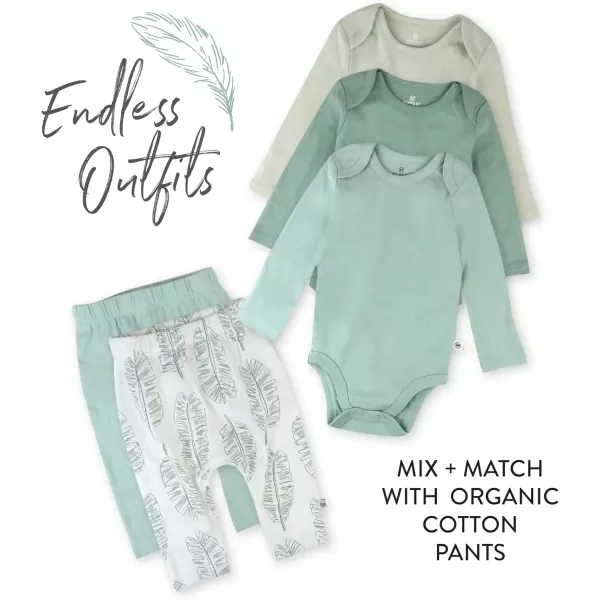 imageHonestBaby Baby 3Pack Long Sleeve Bodysuits Onepiece Organic Cotton for Infants3pack Sage Ombre
