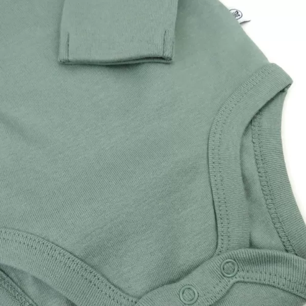 imageHonestBaby Baby 3Pack Long Sleeve Bodysuits Onepiece Organic Cotton for Infants3pack Sage Ombre