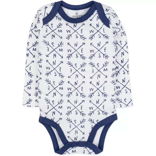 imageHonestBaby Baby 3Pack Long Sleeve Bodysuits Onepiece Organic Cotton for Infants3pack Watercolor World