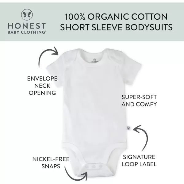 imageHonestBaby unisexbaby 3pack Short Sleeve Bodysuits Onepiece 100 Organic Cotton for Infant Baby Boys Girls Unisex3pack Honestly Pure White
