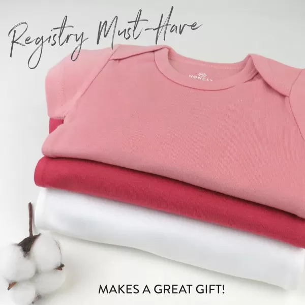 imageHonestBaby unisexbaby 3pack Short Sleeve Bodysuits Onepiece 100 Organic Cotton for Infant Baby Boys Girls Unisex3pack Ombre Pink Rose