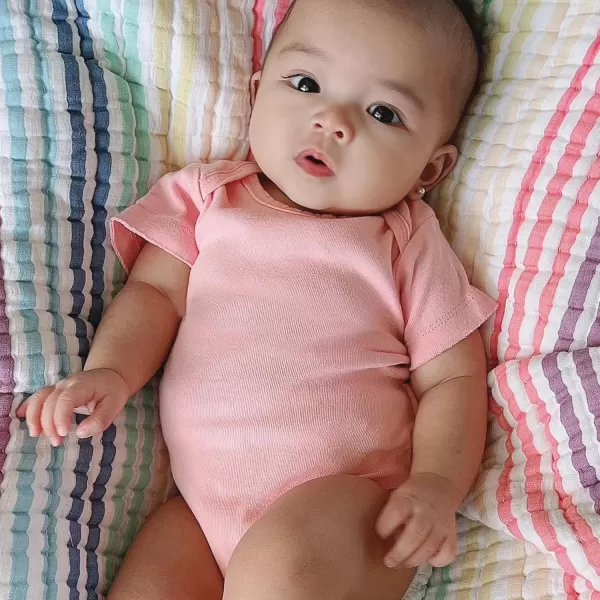 imageHonestBaby unisexbaby 3pack Short Sleeve Bodysuits Onepiece 100 Organic Cotton for Infant Baby Boys Girls Unisex3pack Ombre Pink Rose