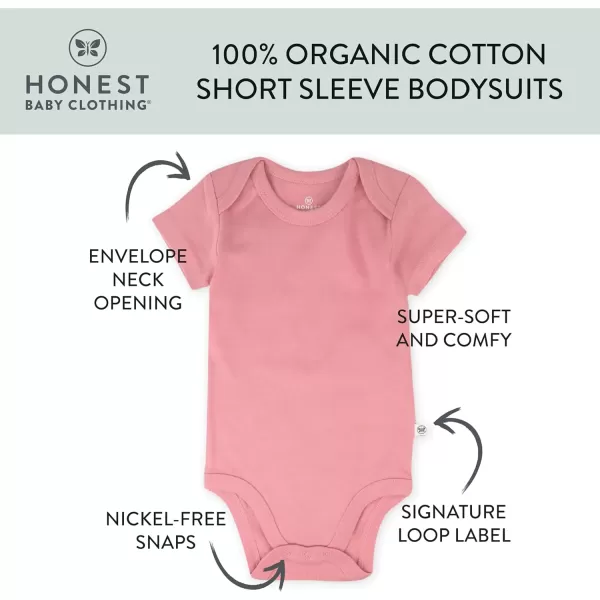 imageHonestBaby unisexbaby 3pack Short Sleeve Bodysuits Onepiece 100 Organic Cotton for Infant Baby Boys Girls Unisex3pack Ombre Pink Rose