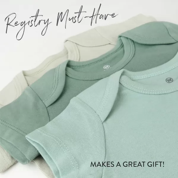 imageHonestBaby unisexbaby 3pack Short Sleeve Bodysuits Onepiece 100 Organic Cotton for Infant Baby Boys Girls Unisex3pack Sage Ombre