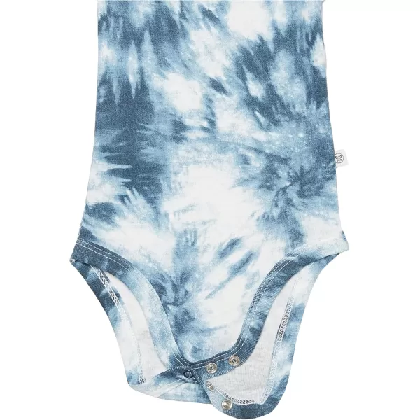 imageHonestBaby unisexbaby 3pack Short Sleeve Bodysuits Onepiece 100 Organic Cotton for Infant Baby Boys Girls Unisex3pack Tie Dye Blues