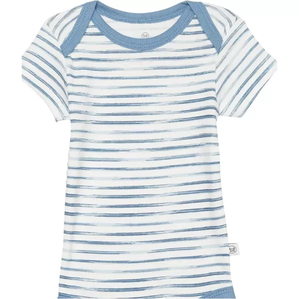 imageHonestBaby unisexbaby 3pack Short Sleeve Bodysuits Onepiece 100 Organic Cotton for Infant Baby Boys Girls Unisex3pack Tie Dye Blues