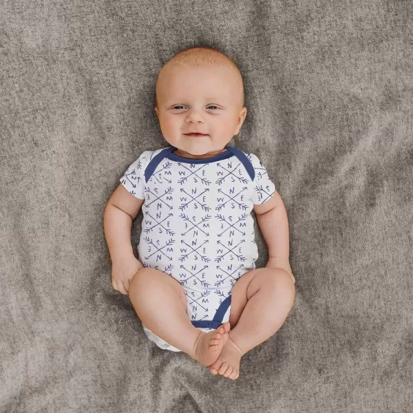 imageHonestBaby unisexbaby 3pack Short Sleeve Bodysuits Onepiece 100 Organic Cotton for Infant Baby Boys Girls Unisex3pack Watercolor World