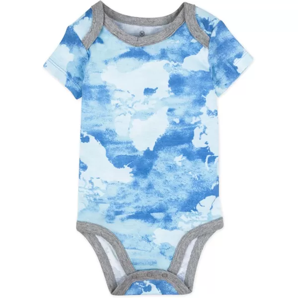 imageHonestBaby unisexbaby 3pack Short Sleeve Bodysuits Onepiece 100 Organic Cotton for Infant Baby Boys Girls Unisex3pack Watercolor World