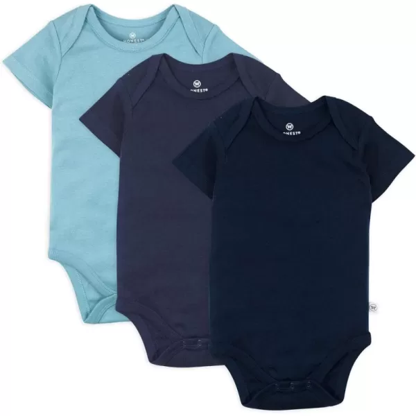 imageHonestBaby unisexbaby 3pack Short Sleeve Bodysuits Onepiece 100 Organic Cotton for Infant Baby Boys Girls Unisex3pack Blue Ombre