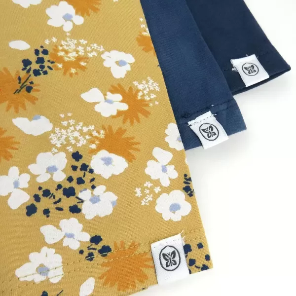 imageHonestBaby Baby Toddler and Little Kids Organic Cotton Leggings Skinny Flare and Cargo Pants Multipack Legacy3pack Painterly Ditsy Honey