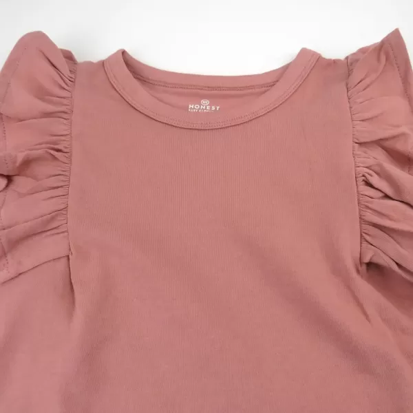 imageHonestBaby Girls 3 Pack Side Ruffle Top SetSketchy Floral Dusty Pink