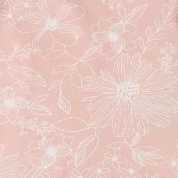 imageHonestBaby Girls 3 Pack Side Ruffle Top SetSketchy Floral Dusty Pink
