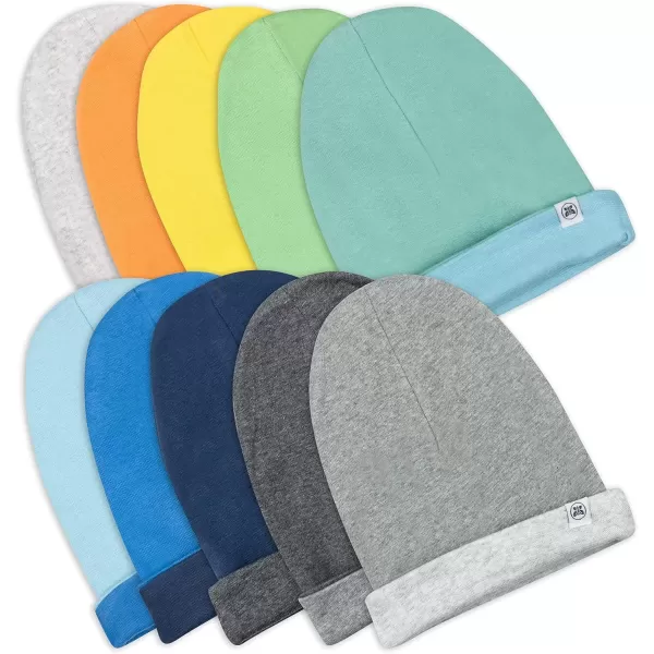 imageHonestBaby Baby Multipack Baby Caps Newborn Hats 100 Organic Cotton for Infant Baby Boys Girls Unisex10pack Rainbow Boy