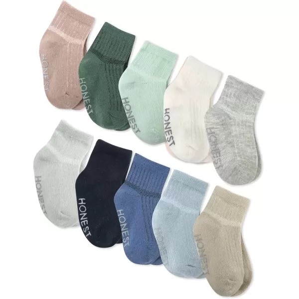 imageHonestBaby Baby Multipack Cozy Socks Sustainably Made for Infant Newborn Baby Toddler Kids Boys Girls Unisex10pack Blue Sunrise