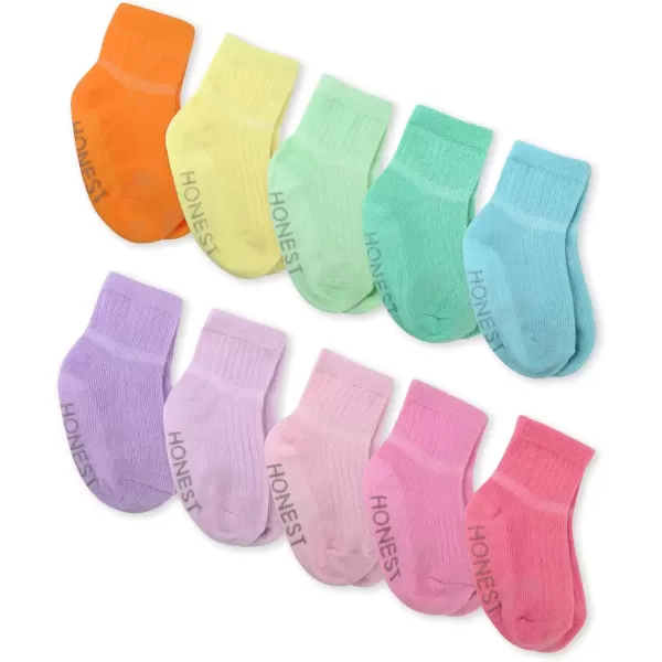 imageHonestBaby Baby Multipack Cozy Socks Sustainably Made for Infant Newborn Baby Toddler Kids Boys Girls Unisex10pack Rainbow Pinks